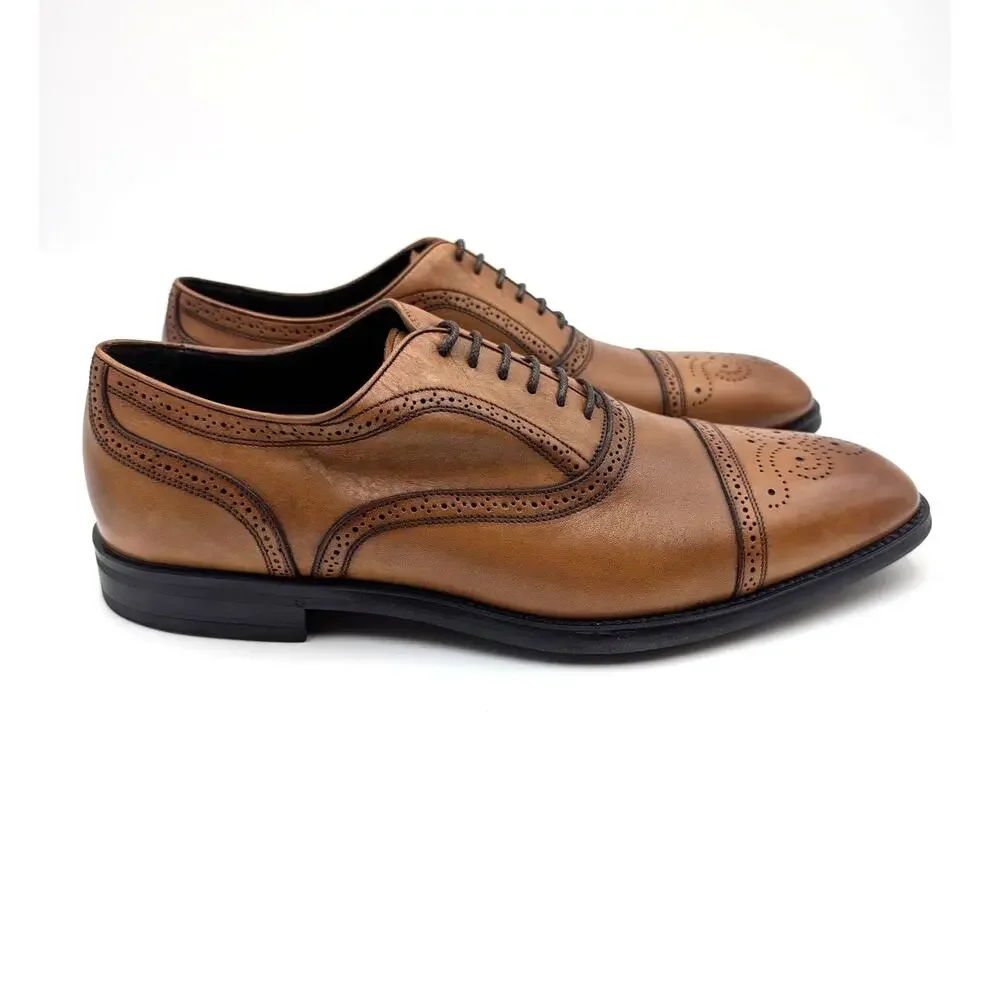 To Boot New York Phelps Cap Toe Oxford Shoes Men's Brown Size US8.5 EU41.5
